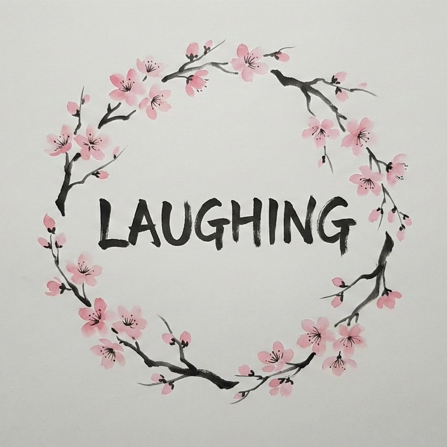 Laughing — cherry blossom wreath